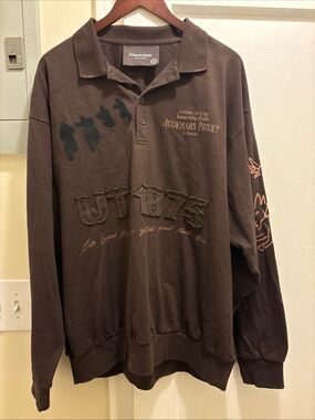 Audemars Piguet x Travis Scott Cactus Jack Men's Brown Long Sleeve Polo Shirt XL